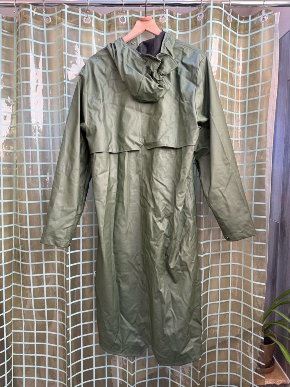 Rains Olive Green Raincoat Waterproof - Picture 4 of 5